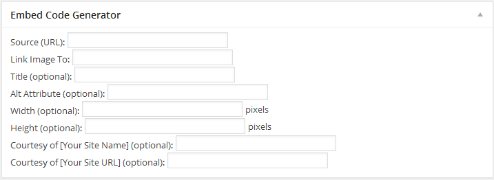 Embed Code Generator Configuration